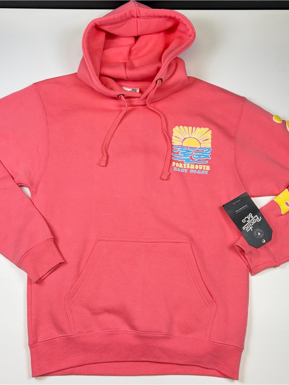 PACIFIC & CO SUNRISE HOODIE SMALL FLAMINGO PINK PORTSMOUTH EAST COAST NWT